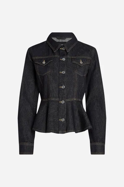 Bunda Karl Lagerfeld Fashion Denim Jacket Dark Blue Denim