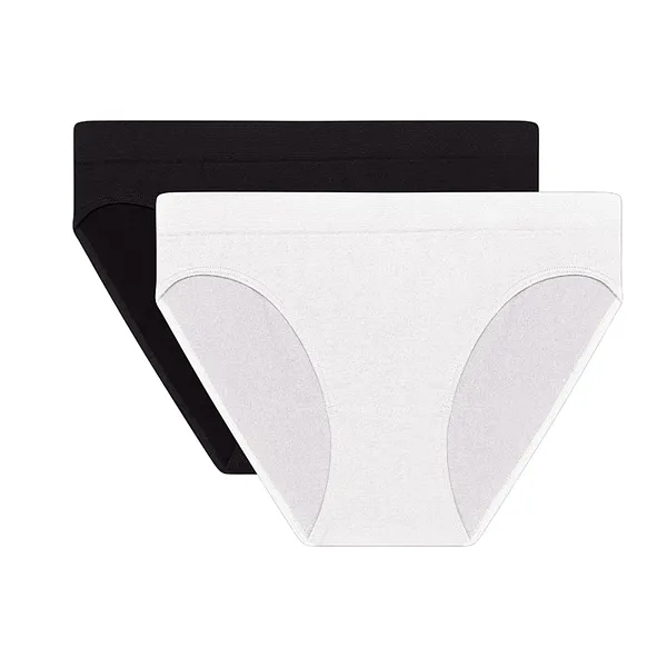 DIM SEAMLESS MAXI BRIEF 2x - Dámske bezšvové nohavičky 2 ks - čierna - biela