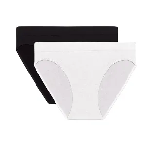 DIM SEAMLESS MAXI BRIEF 2x - Dámske bezšvové nohavičky 2 ks - čierna - biela