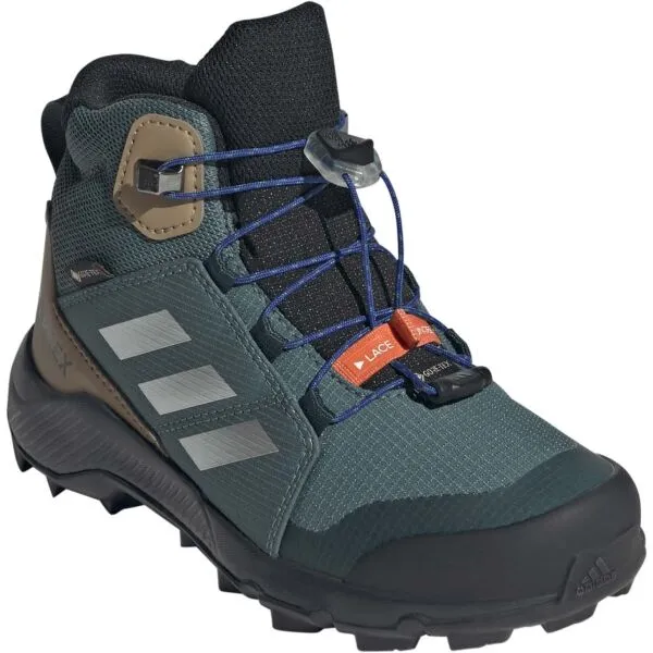 adidas TERREX MID GTX K Detská outdoorová obuv, tmavo zelená, veľkosť