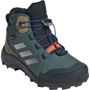 adidas TERREX MID GTX K Detská outdoorová obuv, tmavo zelená, veľkosť