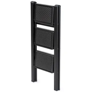 4Home Skladacie oceľové schodíky Steel, 3 stupne, čierna
