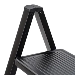 4Home Skladacie oceľové schodíky Steel, 3 stupne, čierna