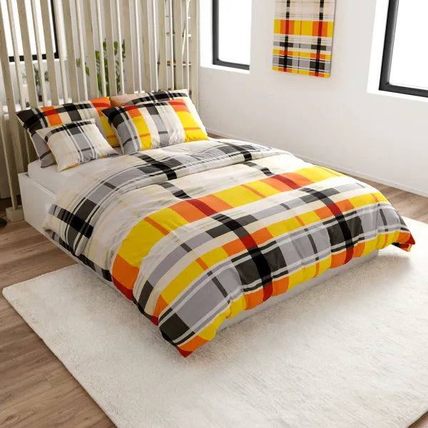 Obliečky z Renforcé bavlny ORANGE KUBE farebné Rozmer obliečok: 70 x 90 cm | 140 x 200 cm