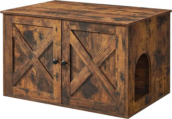 VASAGLE Box na toaletu pre mačky hnedý 80 x 49 x 53 cm