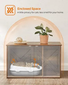 VASAGLE Box na toaletu pre mačky hnedý 80 x 49 x 53 cm