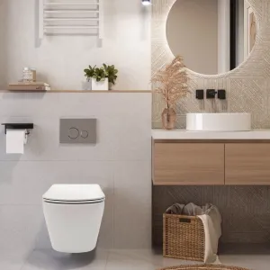 REA - Sada závesnej WC misy CARLO Flat Mini Rimless + závesného Bidetu CARLO Mini KPL-C2760