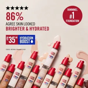Rimmel Lasting Finish 35H Hydration Boost hydratačný make-up SPF 20 odtieň 010 Rose Ivory 30 ml