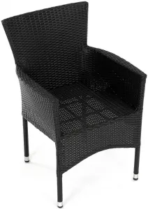 AUTRONIC záhradná stolička AZC-S2117 BK čierna, polyratan