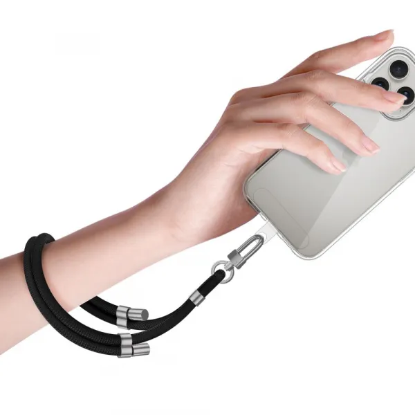 Tech-Protect Wrist Strap šnúrka na mobil, čierna/strieborná