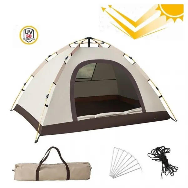 DomTextilu Krémovýkempingovýstanpre2-3osoby200x140x115cm krémová ECABAL12K