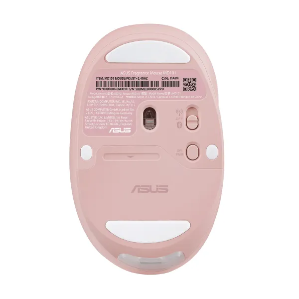 ASUS Fragrance Mouse MD101/Ergonomická/Optická/2 400 DPI/USB+BT/Růžová