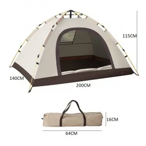 DomTextilu Krémovýkempingovýstanpre2-3osoby200x140x115cm krémová ECABAL12K
