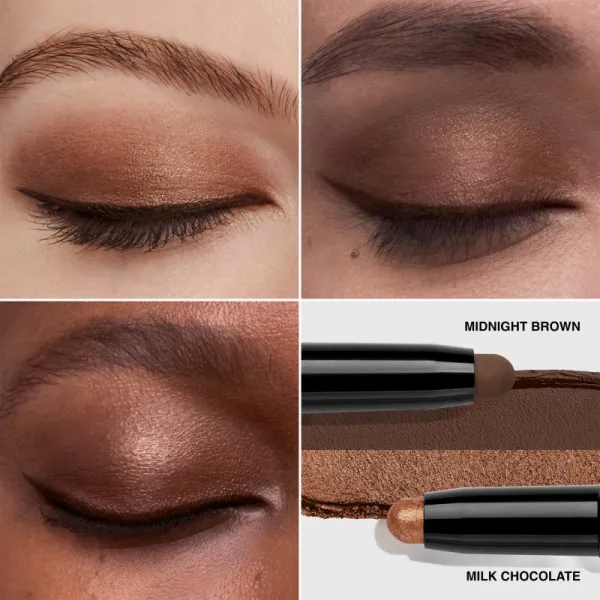 Bobbi Brown Long-Wear Dual-Ended Cream Shadow Stick očné tiene v ceruzke duo odtieň Milk Chocolate / Midnight Brown 1.6 g