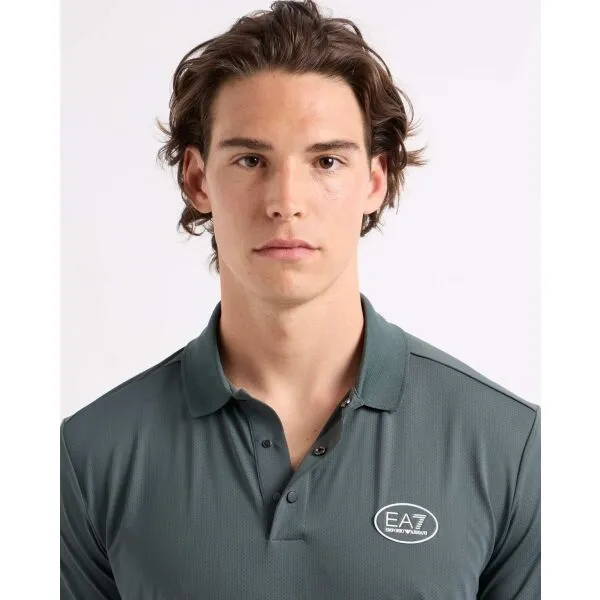 EA7 DYNAMIC ATHLETE GOLF Pánska polokošeľa, tmavo sivá, veľkosť
