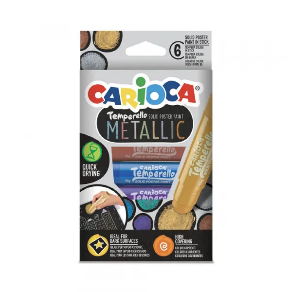 CARIOCA Farby v tube Temperello 6 ks + CARIOCA Farby v tube Temperello metalické 6 ks