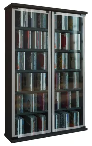 VCM Vitrína na CD a DVD Galerie, černá