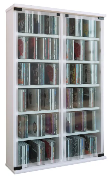 Regál na CD Galerie š: 60 cm biely