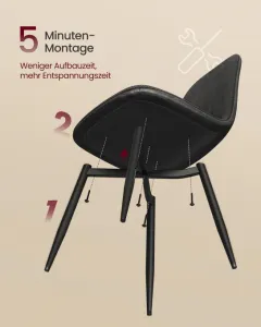 Set štyroch jedálenských stoličiek tmavosivý (4 ks)