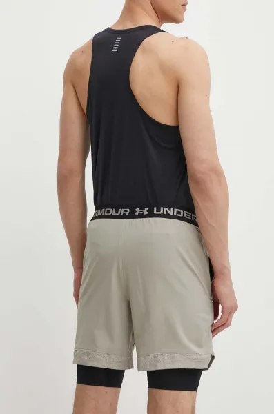 Tréningové šortky Under Armour Vanish pánske, béžová farba