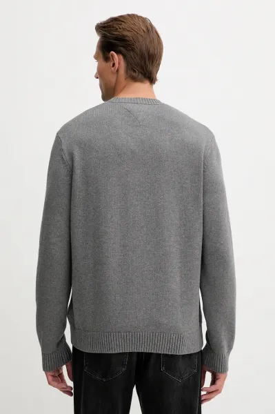 Bavlnený sveter Tommy Jeans šedá farba, ľahký, DM0DM22105
