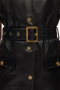 Šaty Karl Lagerfeld Retro Leather Dress Black