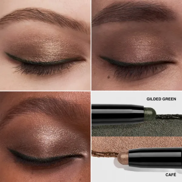 Bobbi Brown Long-Wear Dual-Ended Cream Shadow Stick očné tiene v ceruzke duo odtieň Café / Gilded Green 1.6 g