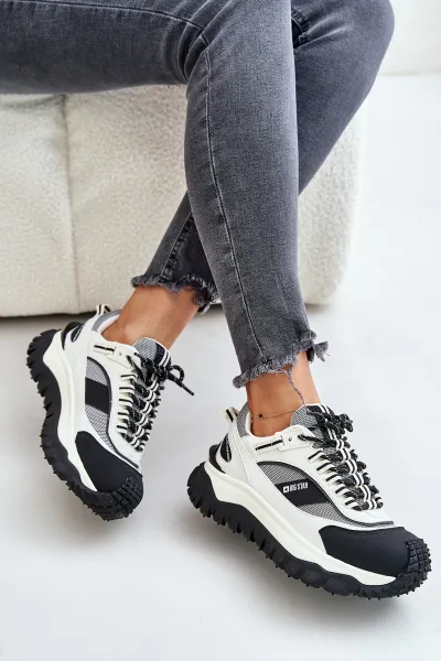 BIG STAR SHOES Kožené Dámske Sneakersy Na Platforme Big Star