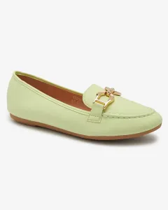 Resti Green eco-leather women's moccasins with embellishment Wiwet-Footwear