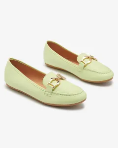 Resti Green eco-leather women's moccasins with embellishment Wiwet-Footwear