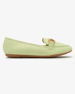 Resti Green eco-leather women's moccasins with embellishment Wiwet-Footwear
