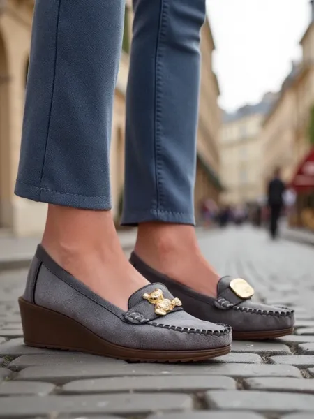 Resti Women's moccasins on a low wedge Mollan