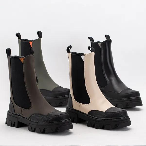 Resti Beige women's boots on a massive sole Rosidi - Footwear