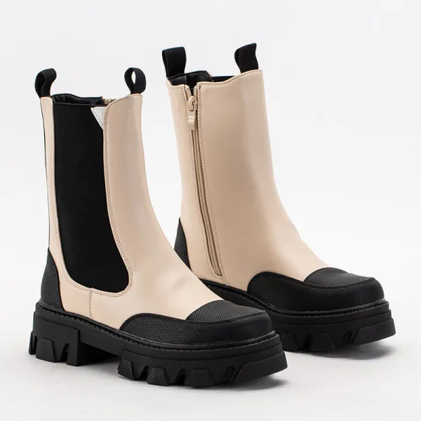 Resti Beige women's boots on a massive sole Rosidi - Footwear