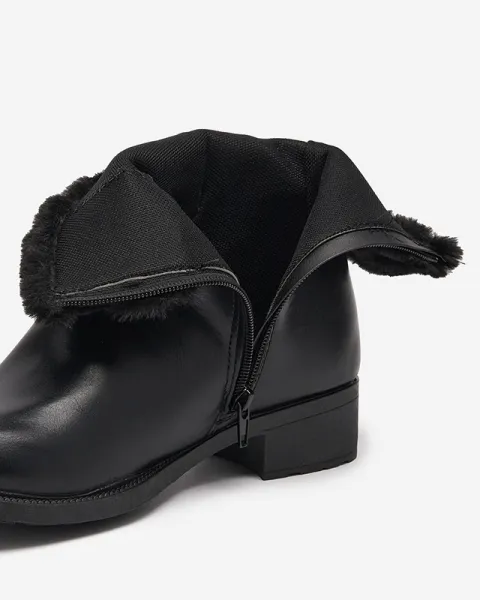 Resti Black women's boots with fur Sabola- Footwear