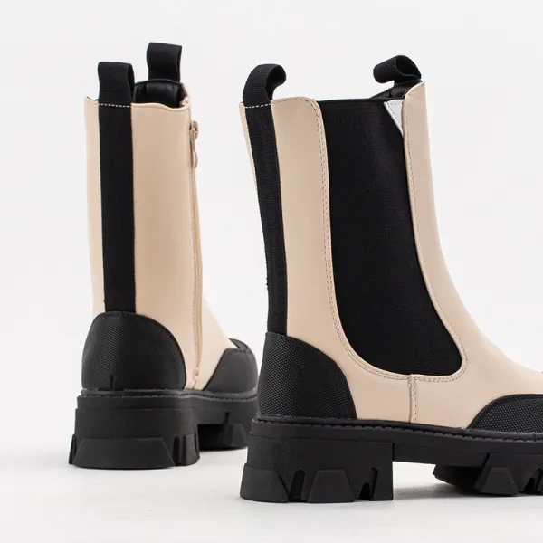 Resti Beige women's boots on a massive sole Rosidi - Footwear