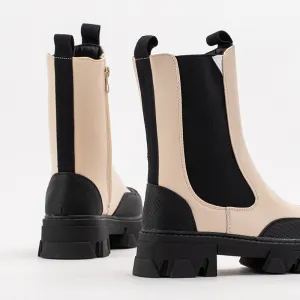 Resti Beige women's boots on a massive sole Rosidi - Footwear