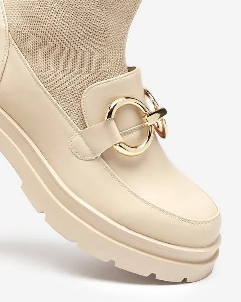 Resti Beige women's high-top Qenarisa shoes - Footwear