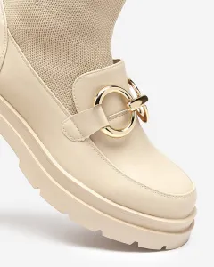 Resti Beige women's high-top Qenarisa shoes - Footwear