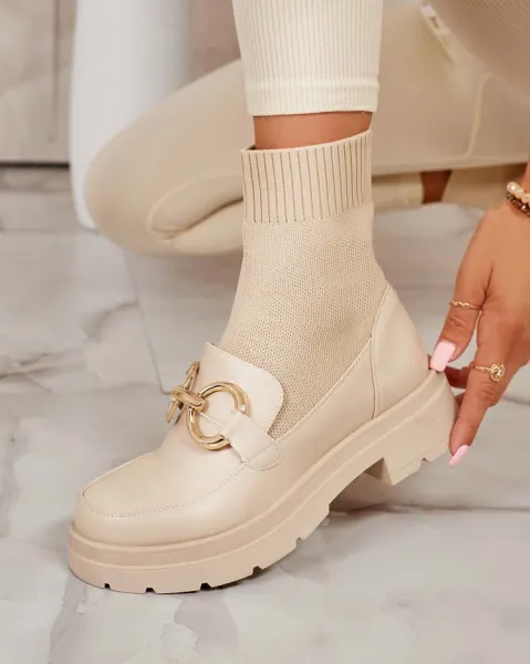 Resti Beige women's high-top Qenarisa shoes - Footwear