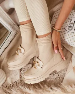 Resti Beige women's high-top Qenarisa shoes - Footwear