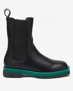 Resti Women's high boots with a square toe in black and green Litepi - Footwear