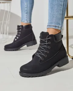 Resti Women's insulated trapper boots in black Fanhet- Footwear