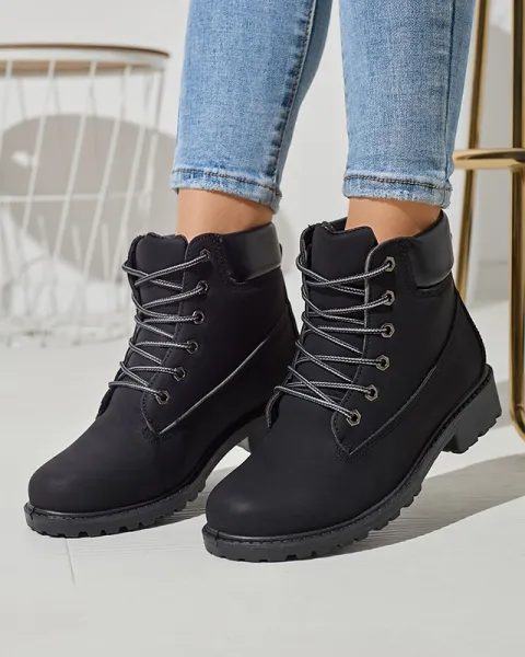 Resti Women's insulated trapper boots in black Fanhet- Footwear