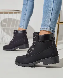 Resti Women's insulated trapper boots in black Fanhet- Footwear