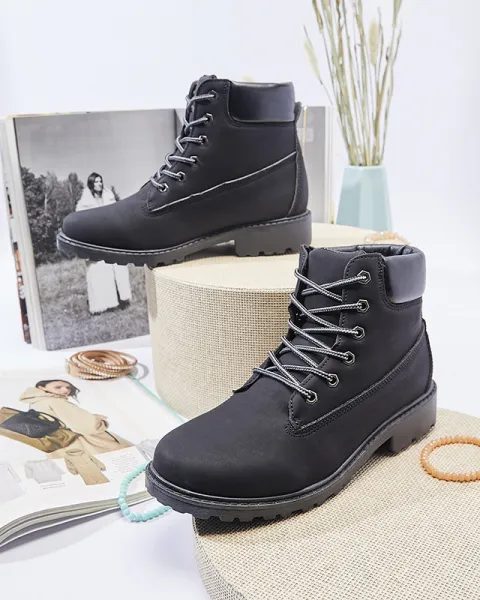 Resti Women's insulated trapper boots in black Fanhet- Footwear