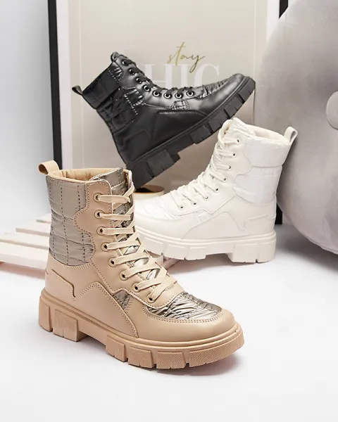 Resti Cream women's non-insulated bagger boots Qertera- Footwear