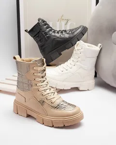 Resti Cream women's non-insulated bagger boots Qertera- Footwear