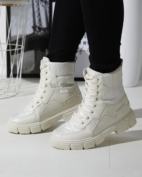 Resti Cream women's non-insulated bagger boots Qertera- Footwear