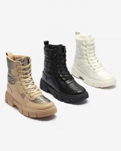 Resti Cream women's non-insulated bagger boots Qertera- Footwear